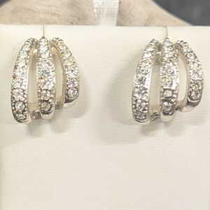 Elegant Silver Crystal Earrings